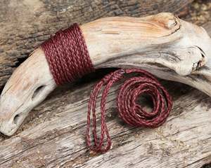 Greenstone Corded Bracelets: Three Plait Cord - Maroon