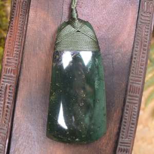 NZ Greenstone Large Toki Pendant (BP484) Tangiwai Pounamu