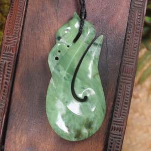NZ Greenstone Large Manaia Pendant (BP373) Hapopo Pounamu