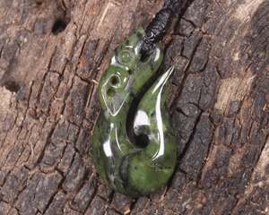 NZ Greenstone Small Manaia Pendant (BH637) Douglas Creek Pounamu