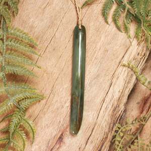 NZ Greenstone Large Freeform Roimata Pendant (BP299) Totoweka Pounamu