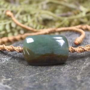 NZ Greenstone Adjustable Cord Bracelet (BN524) Inanga Pounamu