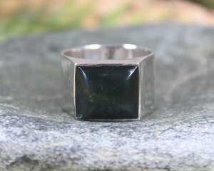 NZ Greenstone Sterling Silver S12 (AX917) Kawakawa Pounamu