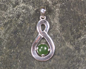 NZ Greenstone Small Sterling Silver Pendant (BM326) Hapopo Pounamu