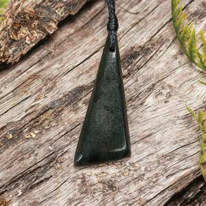 NZ Greenstone Small Freeform Toki Pendant (BP313) Rimu Pounamu