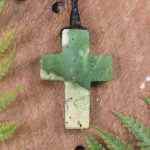 Other Jewellery Designs: NZ Greenstone Medium Cross Pendant (BP664) Flower Jade Pounamu