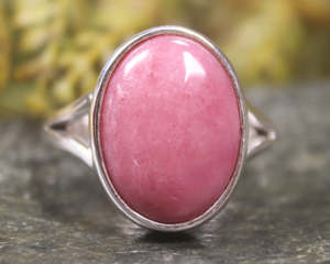 Rhodonite Sterling Silver Ring S8 (BM246)