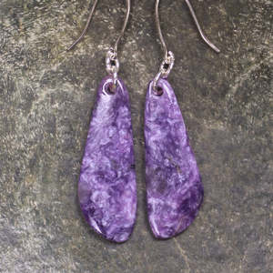 Charoite Small Roimata Earrings (BP718)