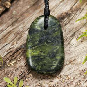 NZ Greenstone Small Freeform Roimata Pendant (BN464) Douglas Creek Pounamu
