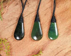 Pendants: NZ Greenstone XSmall Roimata Pendant (BN919) Kawakawa Pounamu