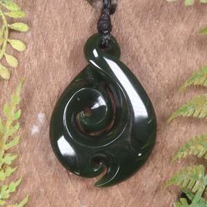 NZ Greenstone Small Koru Twist Pendant (BP094) Kawakawa Pounamu