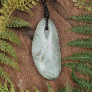 NZ Greenstone Small Roimata Pendant (BW327) Inanga Pounamu