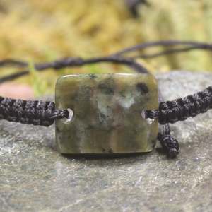 NZ Greenstone Adjustable Cord Bracelet (BP968) Rimu Pounamu