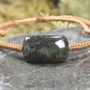 NZ Greenstone Adjustable Cord Bracelet (BP938) Rimu Pounamu