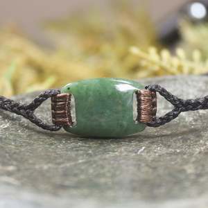 NZ Greenstone Adjustable Cord Bracelet (BP948) Hapopo Pounamu