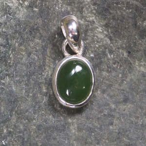 NZ Greenstone XSmall Sterling Silver Pendant (BM348) Kawakawa Pounamu