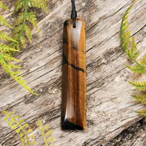 Blue Tigers Eye Medium Freeform Toki Pendant (BT610)