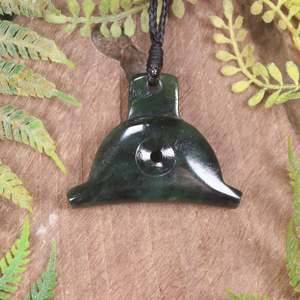 NZ Greenstone Shepard Dog Whistle Pendant (BT035) Rimu Pounamu