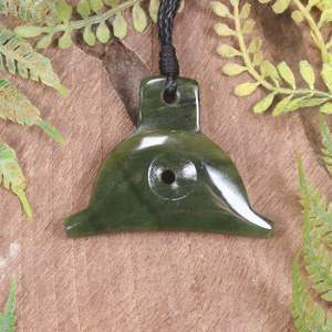 NZ Greenstone Shepard Dog Whistle Pendant (BT034) Kawakawa Pounamu