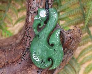NZ Greenstone Medium Manaia Pendant (BH808) Hapopo Pounamu