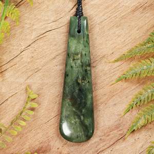 NZ Greenstone Medium Roimata Pendant (BT740) Rimu Pounamu