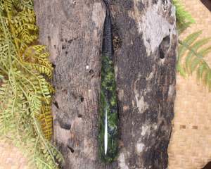 NZ Greenstone XLarge Roimata Pendant (BE917) Douglas Creek Pounamu