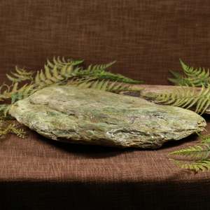 Pounamu Sculptures Touchstones: NZ Greenstone Large Freeform Touchstone Sculpture (BW447) Flower Jade Pounamu