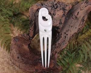 Bone Heru With Koru XLarge Hair Comb (AW512)