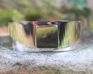 NZ Greenstone Sterling Silver Cuff Bangle (AZ010) Flower Jade Pounamu