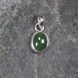 NZ Greenstone XSmall Sterling Silver Pendant (BM340) Kawakawa Pounamu