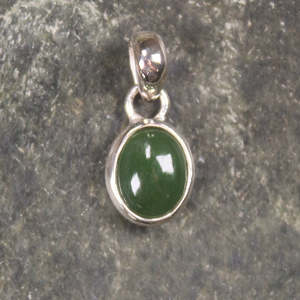 NZ Greenstone XSmall Sterling Silver Pendant (BM332) Kawakawa Pounamu