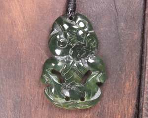 NZ Greenstone Small Hei Tiki Pendant (BK847) Tangiwai Pounamu