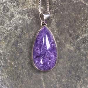 Charoite Small Sterling Silver Pendant (AE931)