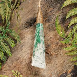 Quartz and Fuchsite Large Toki Pendant (BW313)