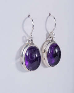 Amethyst Sterling Silver Earrings (AH706)