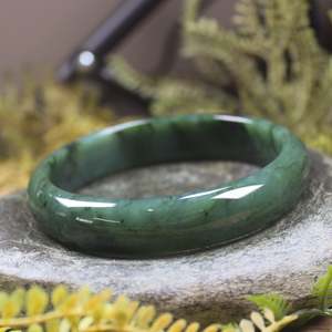 Bracelets: NZ Greenstone Bangle 67mm (BT063) Hapopo Pounamu