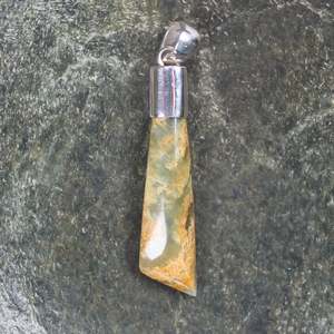 NZ Greenstone Small Sterling Silver Pendant (BT069) Flower Jade Pounamu