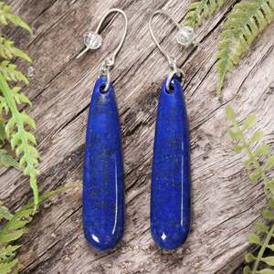 Lapis Lazuli Sterling Silver Roimata Earrings (BW815)