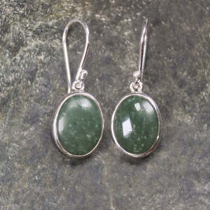 NZ Greenstone Small Drop Earrings (BM475) Hapopo Pounamu