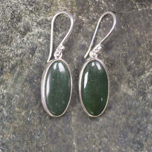 NZ Greenstone Small Drop Earrings (BM282) Kawakawa Pounamu