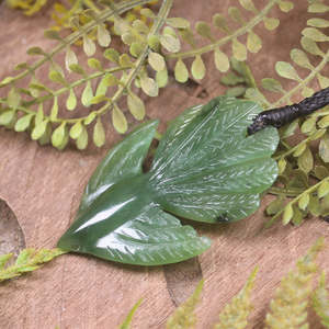 NZ Greenstone Pīwakawaka Fantail Pendant (BW993) Hapopo Pounamu