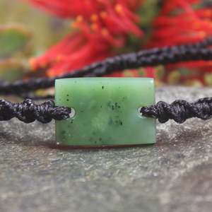 NZ Greenstone Adjustable Cord Bracelet (BX343) Hapopo Pounamu