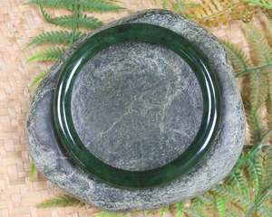 Bracelets: NZ Greenstone Bangle 71mm (BB698) Hapopo Pounamu
