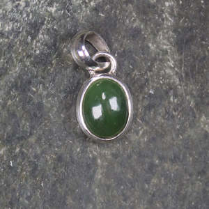 NZ Greenstone XSmall Sterling Silver Pendant (BM350) Kawakawa Pounamu