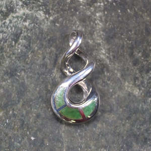 NZ Greenstone Sterling Silver XSmall Twist Pendant (BT171) Hapopo Pounamu