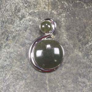 NZ Greenstone Sterling Silver Small Pendant (BW741) Rimu Pounamu