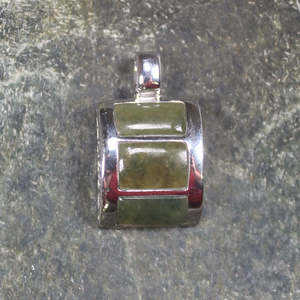 NZ Greenstone Small Sterling Silver Pendant (BW728) Hapopo Pounamu
