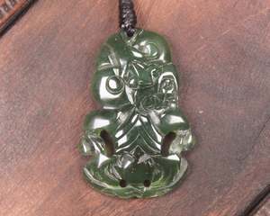 NZ Greenstone Small Hei Tiki Pendant (BK840) Tangiwai Pounamu