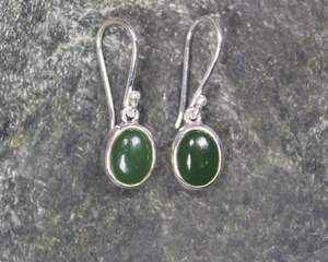 NZ Greenstone Small Drop Earrings (BM252) Kawakawa Pounamu