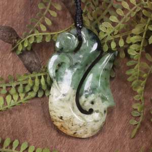 NZ Greenstone Medium Manaia Pendant (CA450) Flower Jade Pounamu